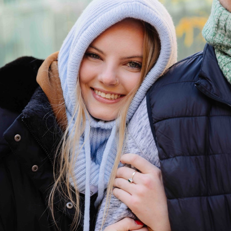 Light Blue Knit Balaclava