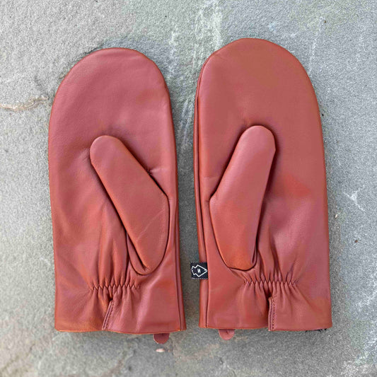 Cognac All Leather Driving Mitten