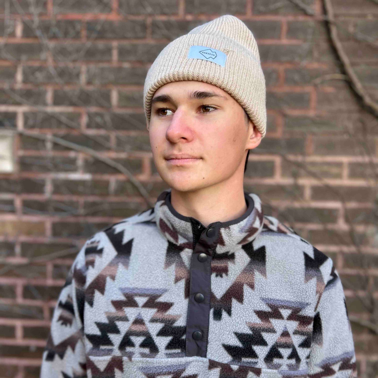 Oat Angora Beanie Hat