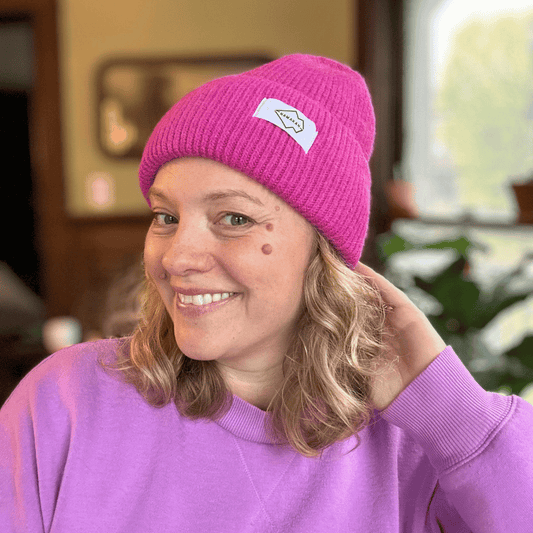 Raspberry Angora Beanie Hat - Limited Edition!