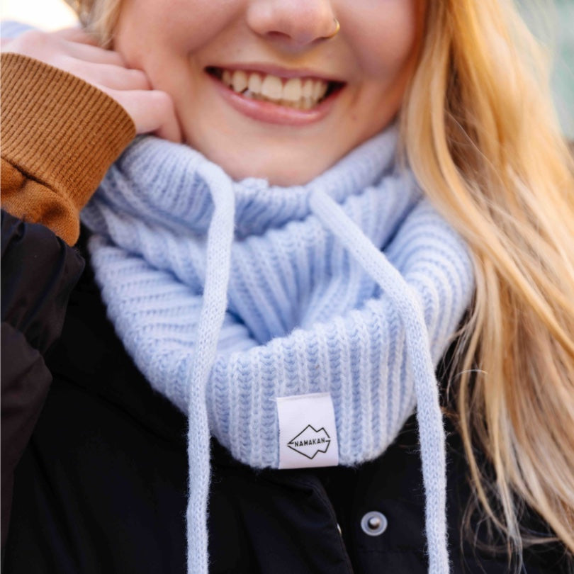 Light Blue Knit Balaclava