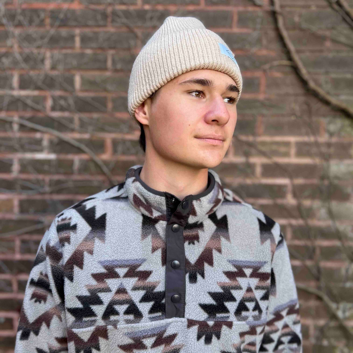 Oat Angora Beanie Hat