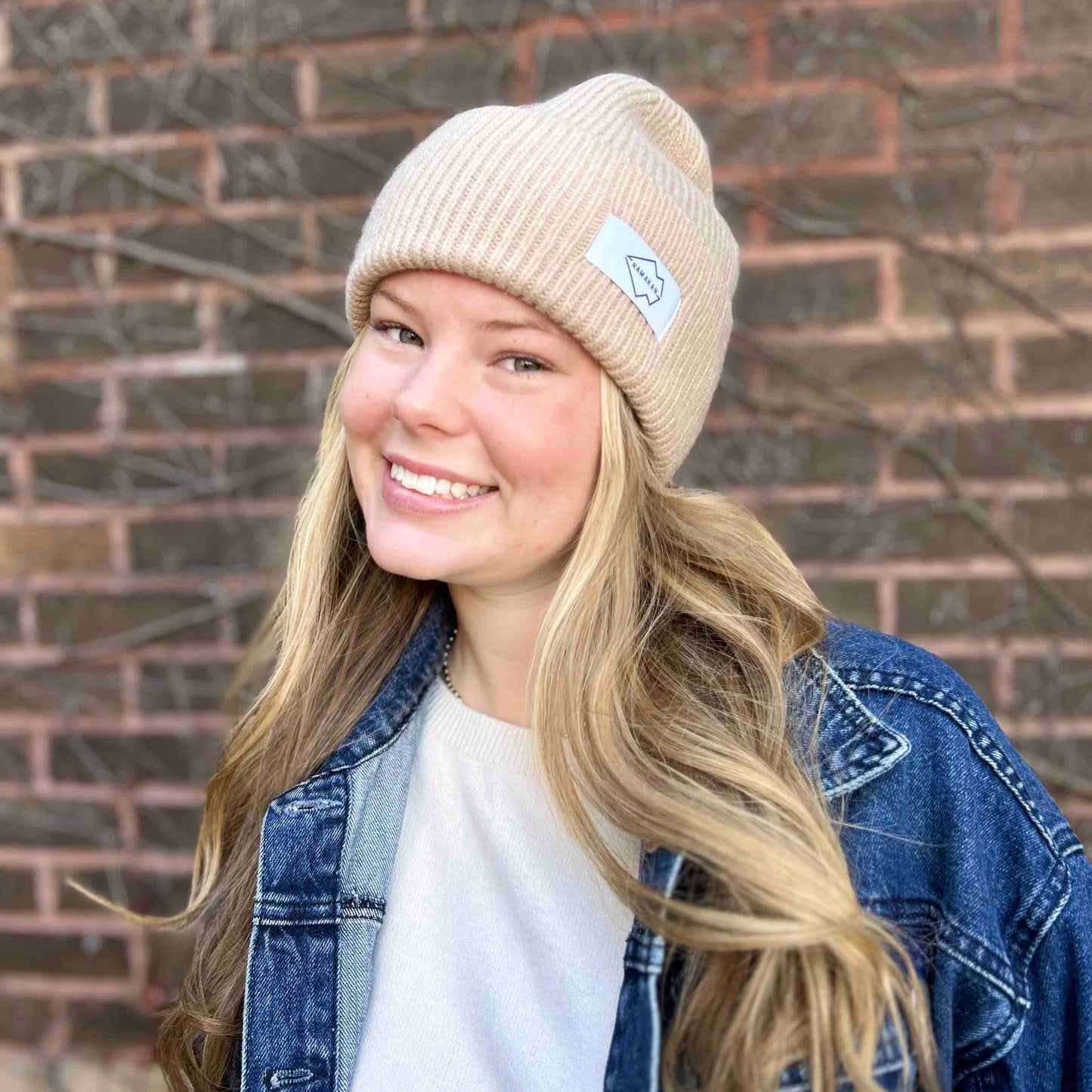 Oat Angora Beanie Hat