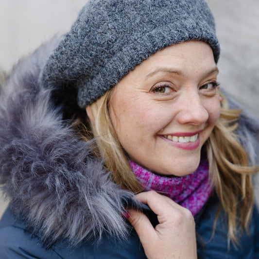 Faux Fur Ruff - Gray