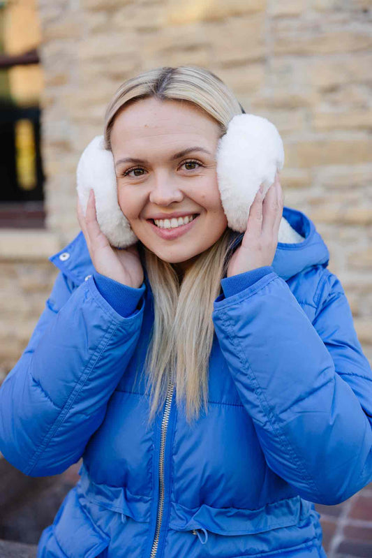 White Faux Fur Earmuffs