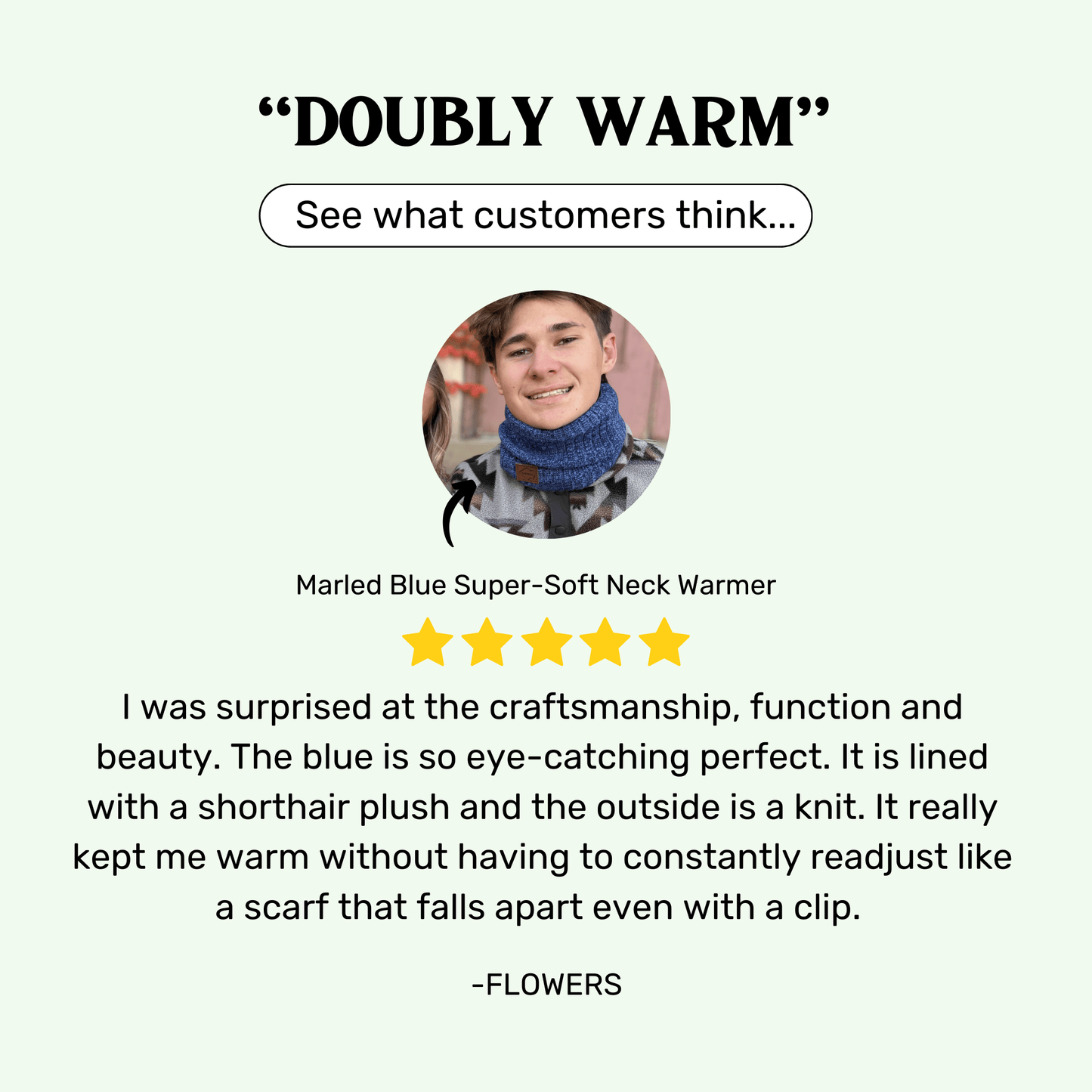 Marled Blue Super-Soft Neck Warmer