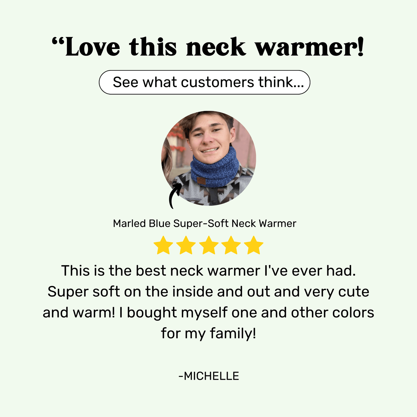 Marled Blue Super-Soft Neck Warmer