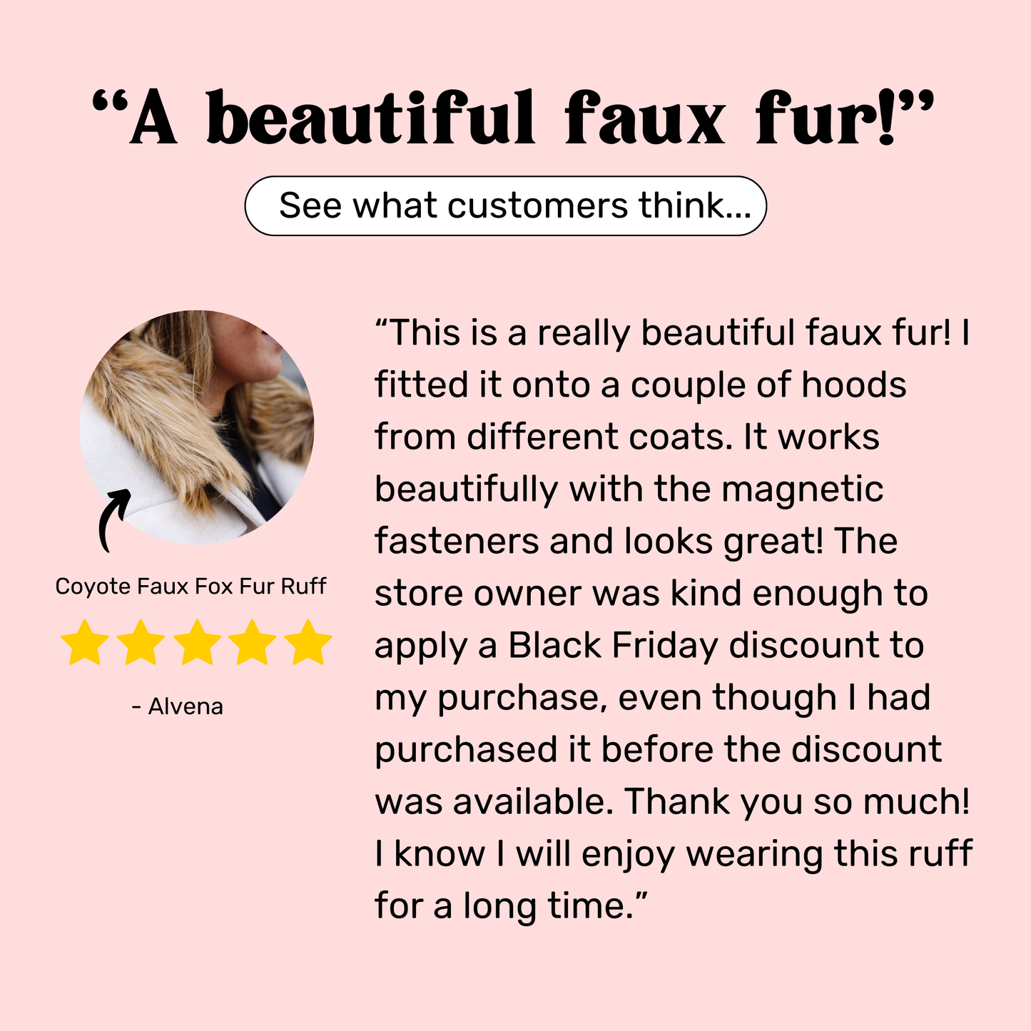 Gray Faux Fur Ruff