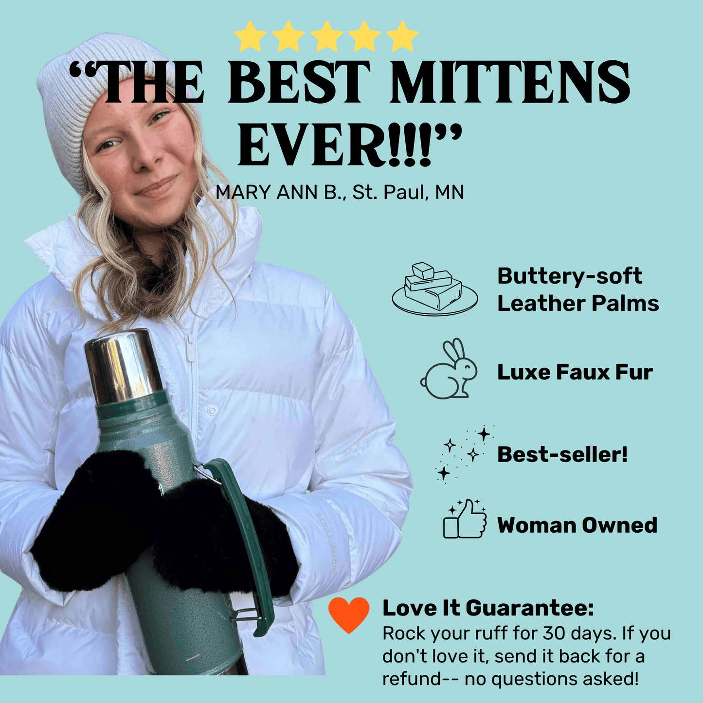 Black Driving Mittens