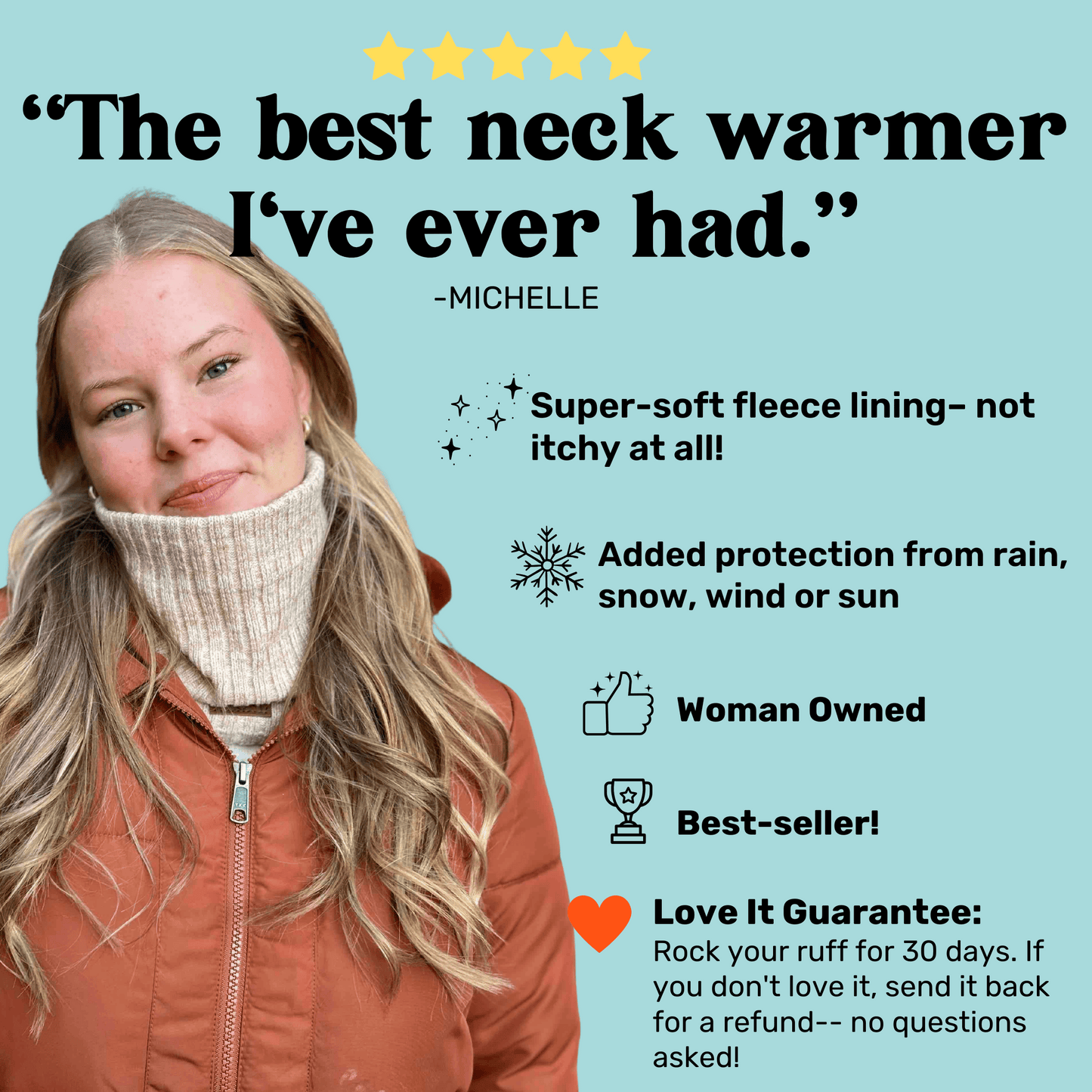 Marled Blue Super-Soft Neck Warmer