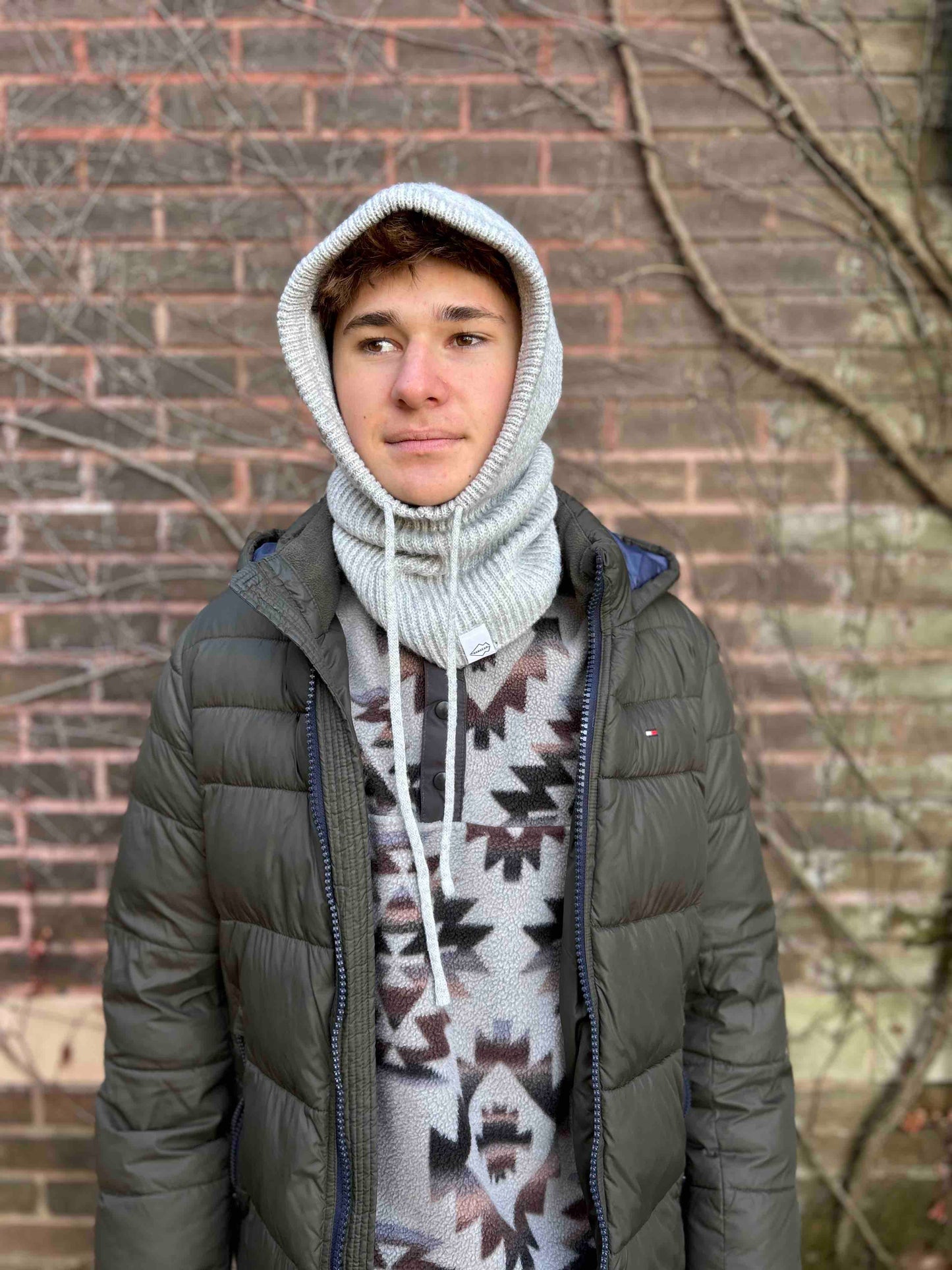 Light Gray Knit Balaclava