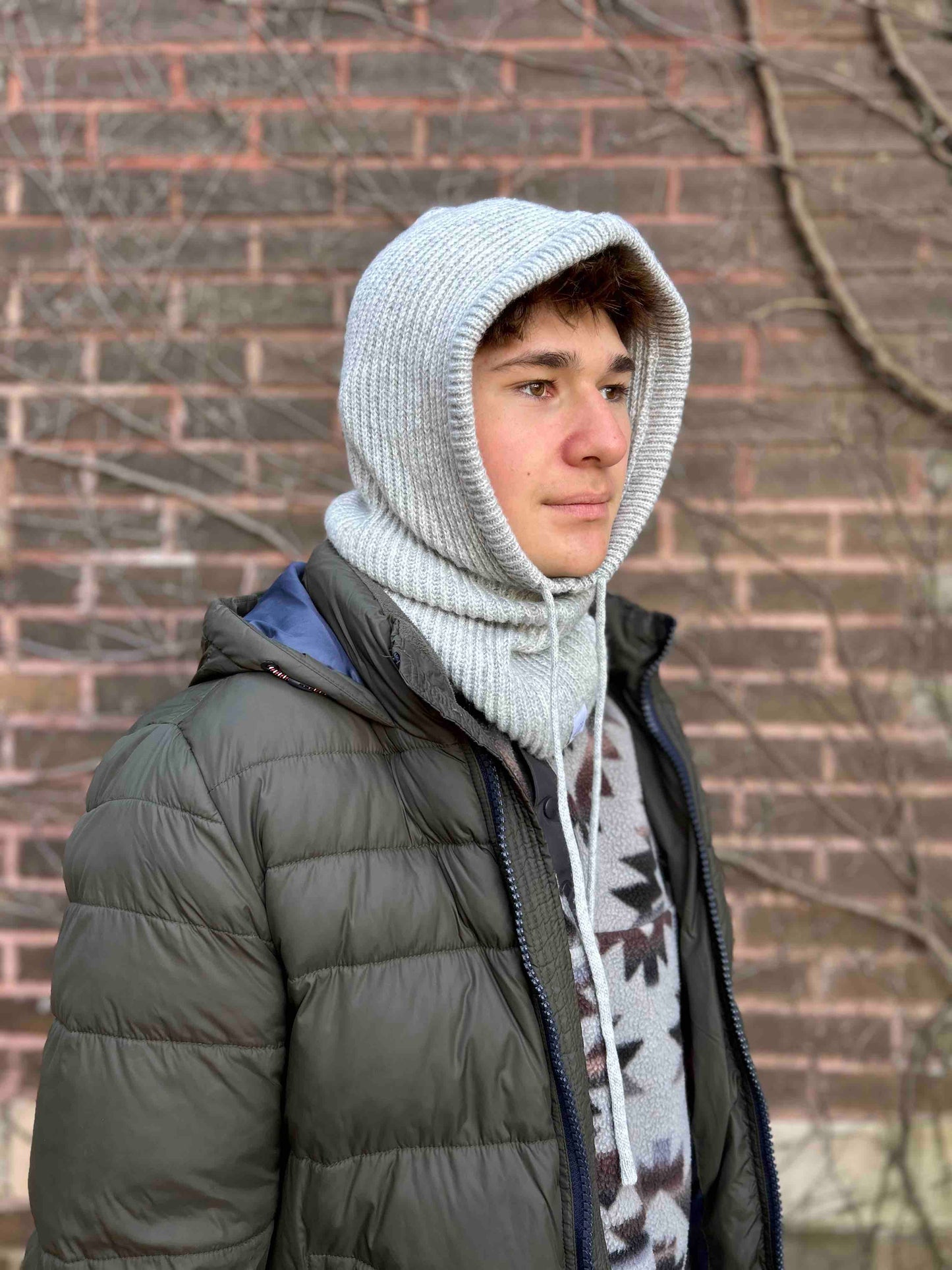 Light Gray Knit Balaclava