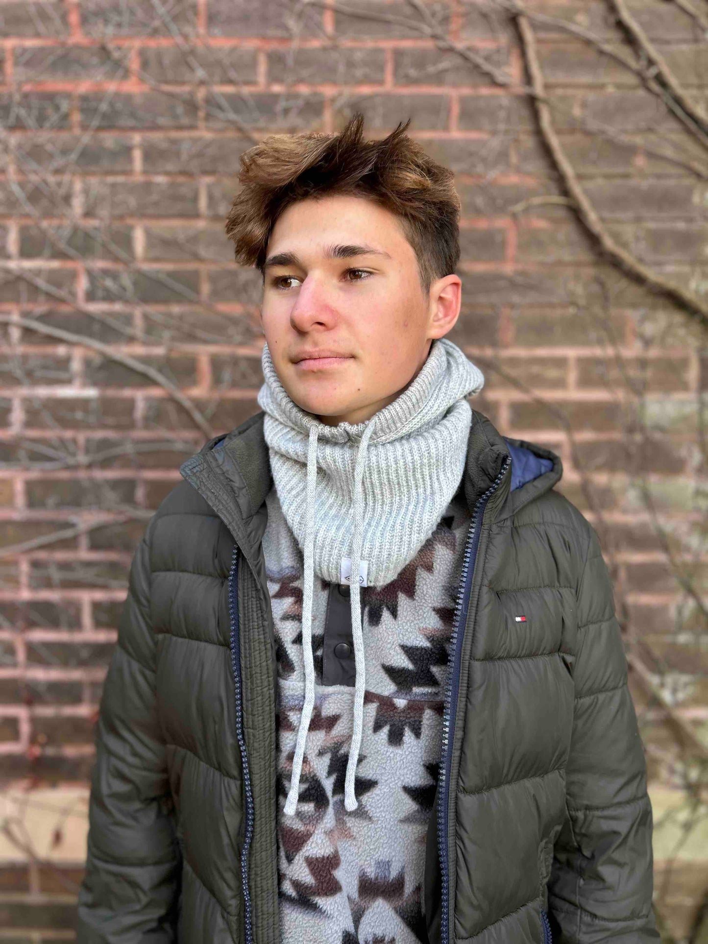 Light Gray Knit Balaclava
