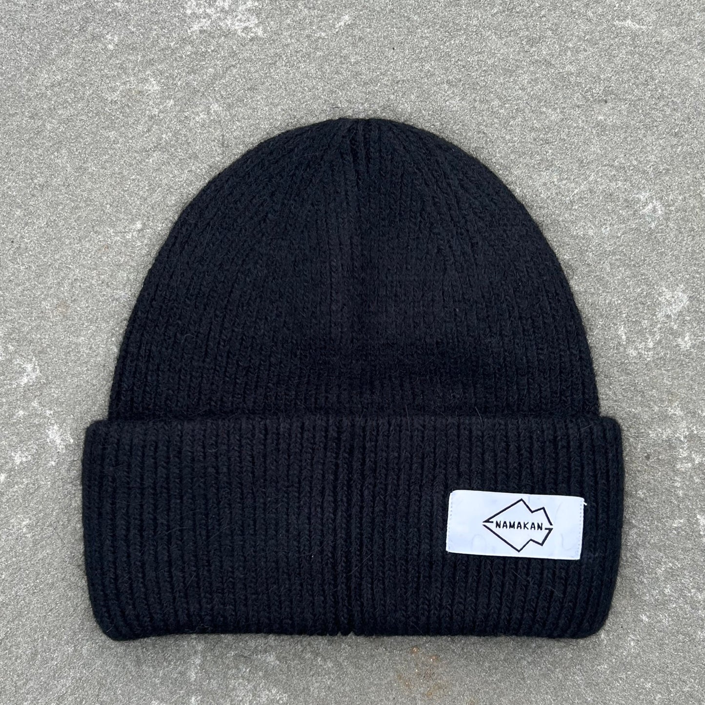 Black Angora Beanie Hat