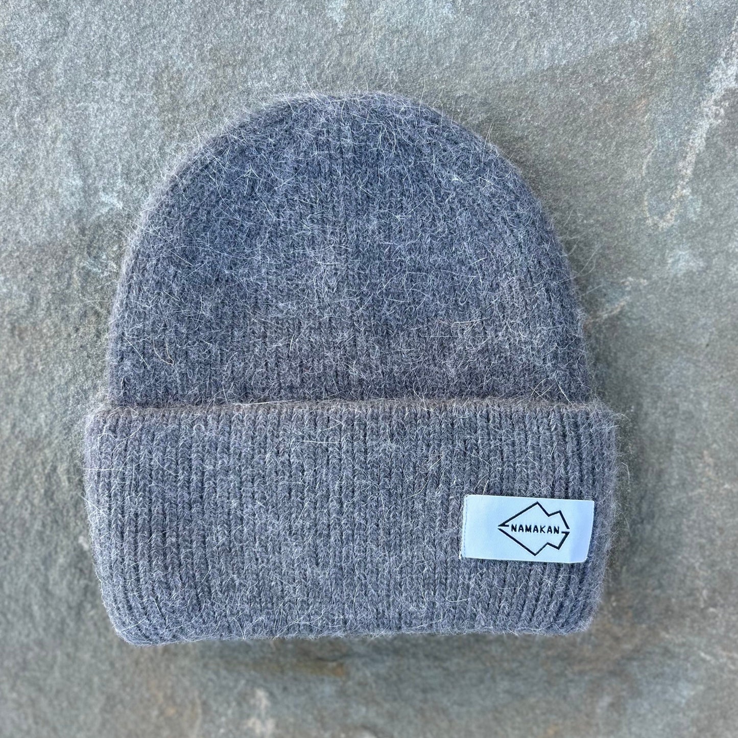 Gray Angora Beanie Hat