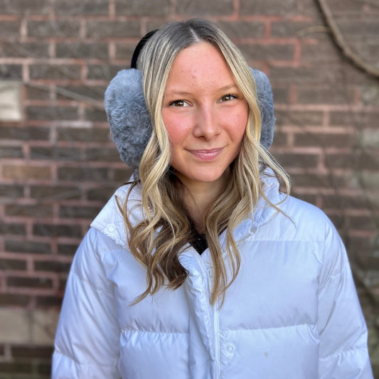 Gray Faux Fur Earmuffs