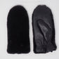 Driving Mittens with Faux Fur - Black