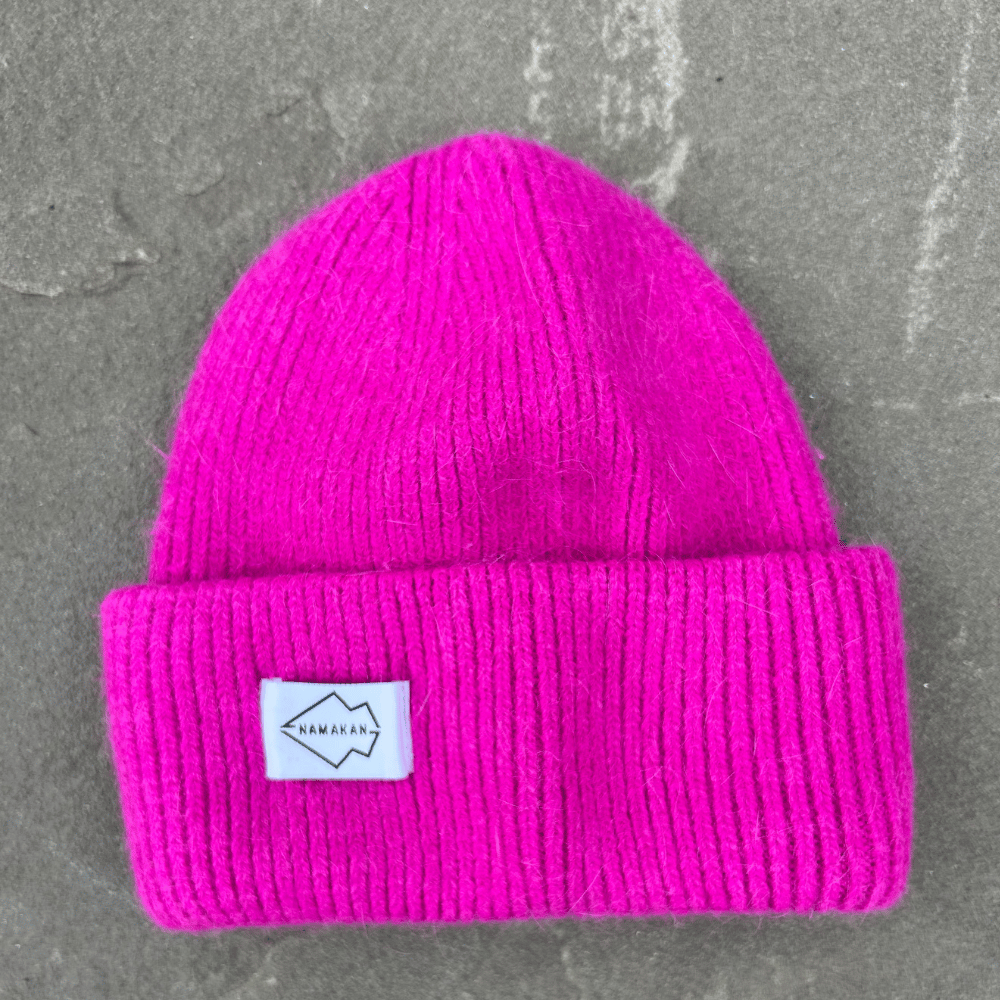 Raspberry Angora Beanie Hat - Limited Edition!