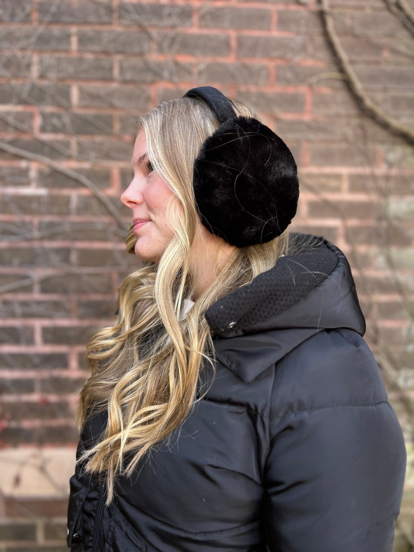 Black Faux Fur Earmuffs