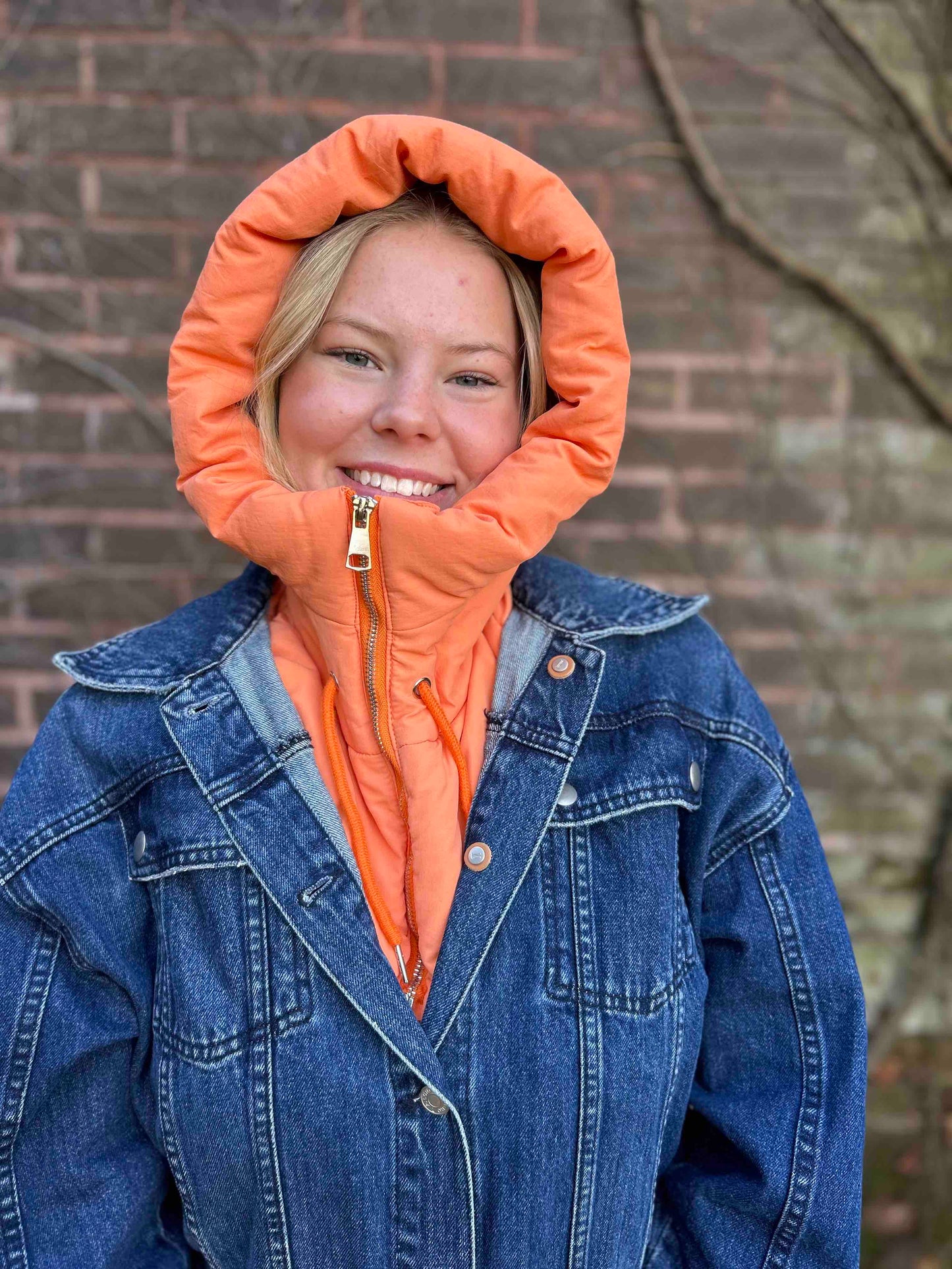 Matte Orange Puffer Balaclava