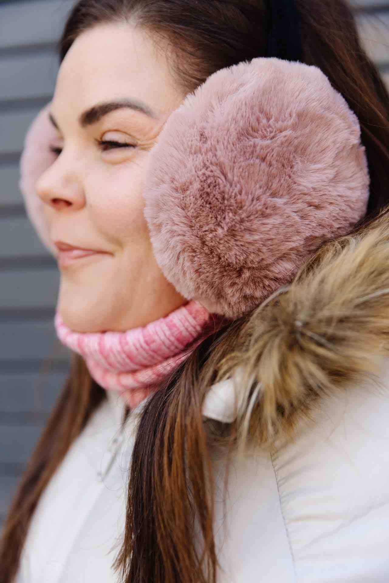 Rose Faux Fur Earmuffs