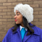 White Faux Fur Pillbox Hat