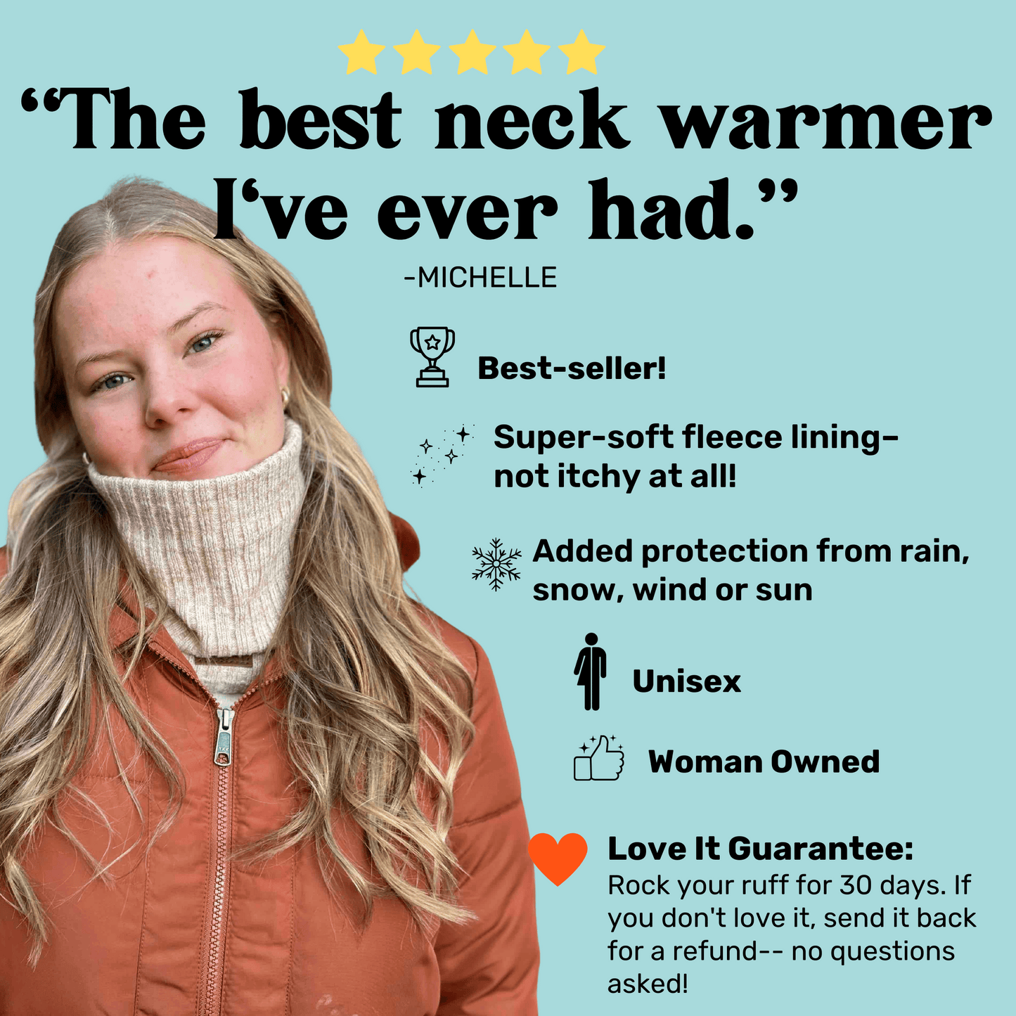 Marled Red Super-Soft Neck Warmer