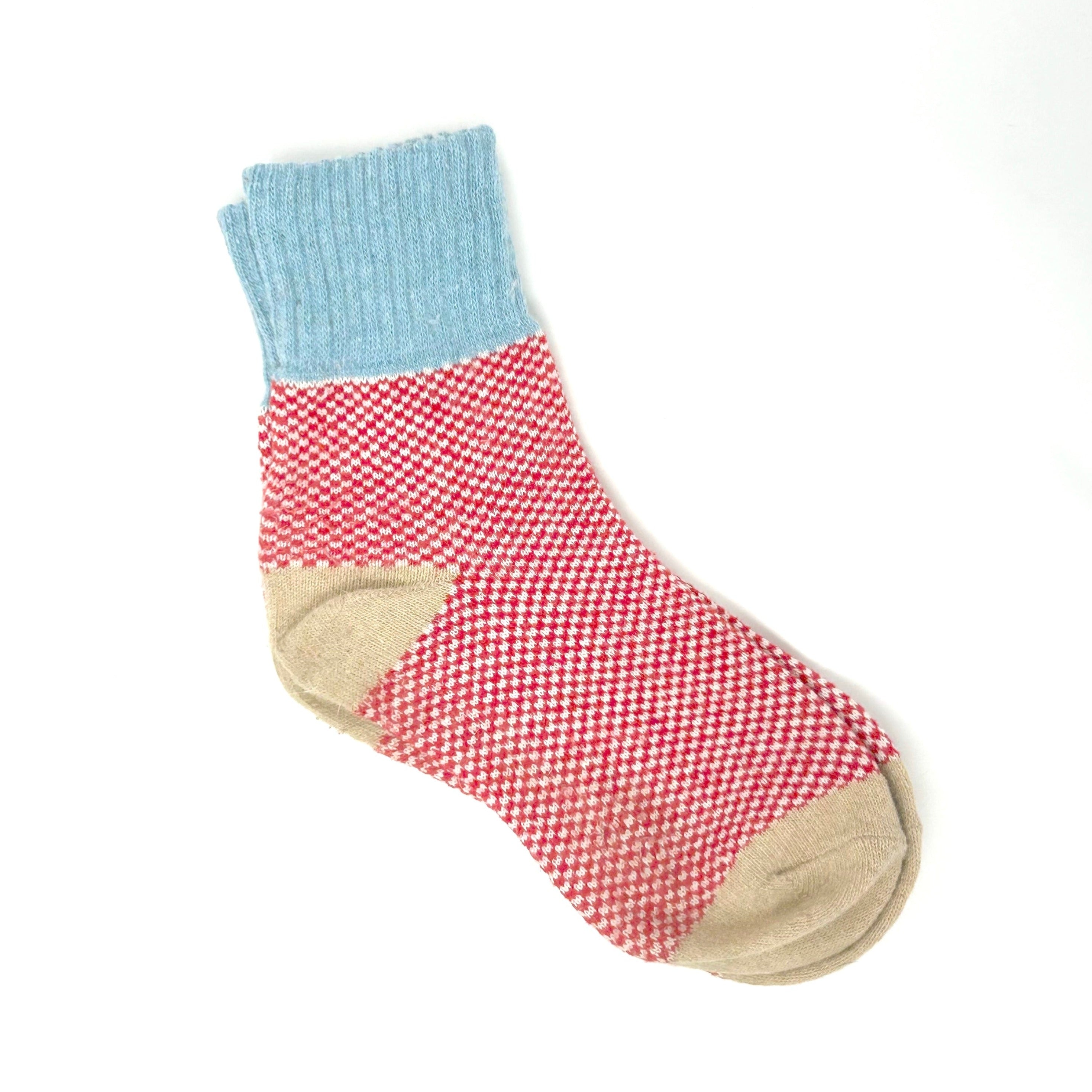 Socks - Red & Blue Color Block Wool – Namakan Goods