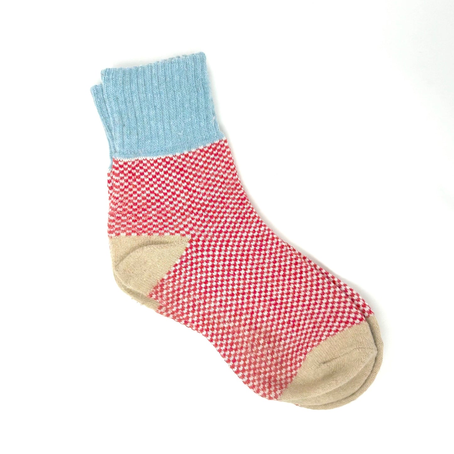 Red & blue wool socks