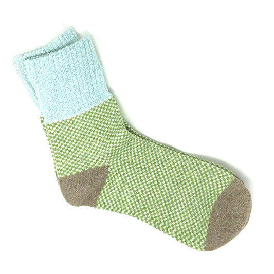 Blue & Mint Color Block Wool Socks