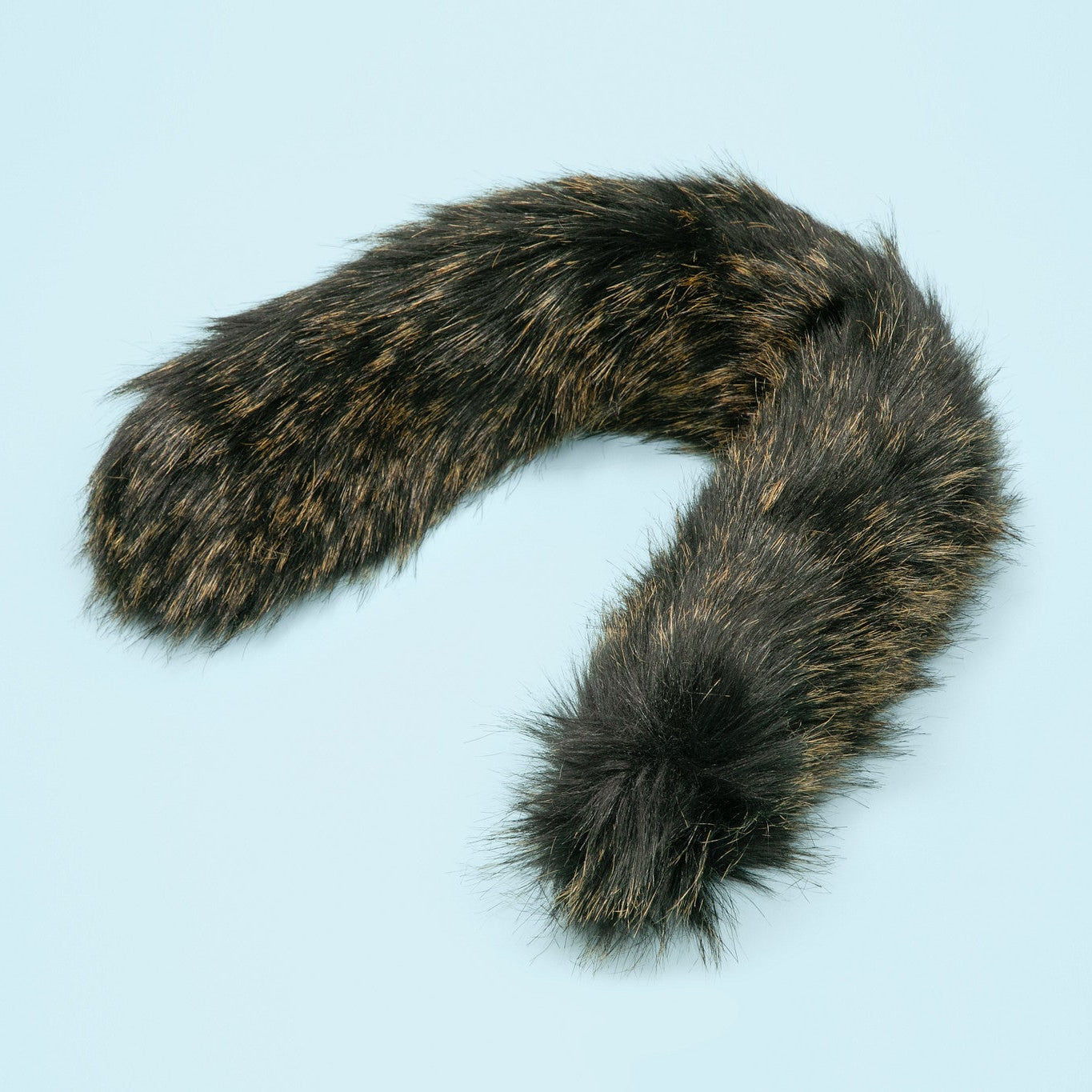 Faux fur trim for hood on a light blue background