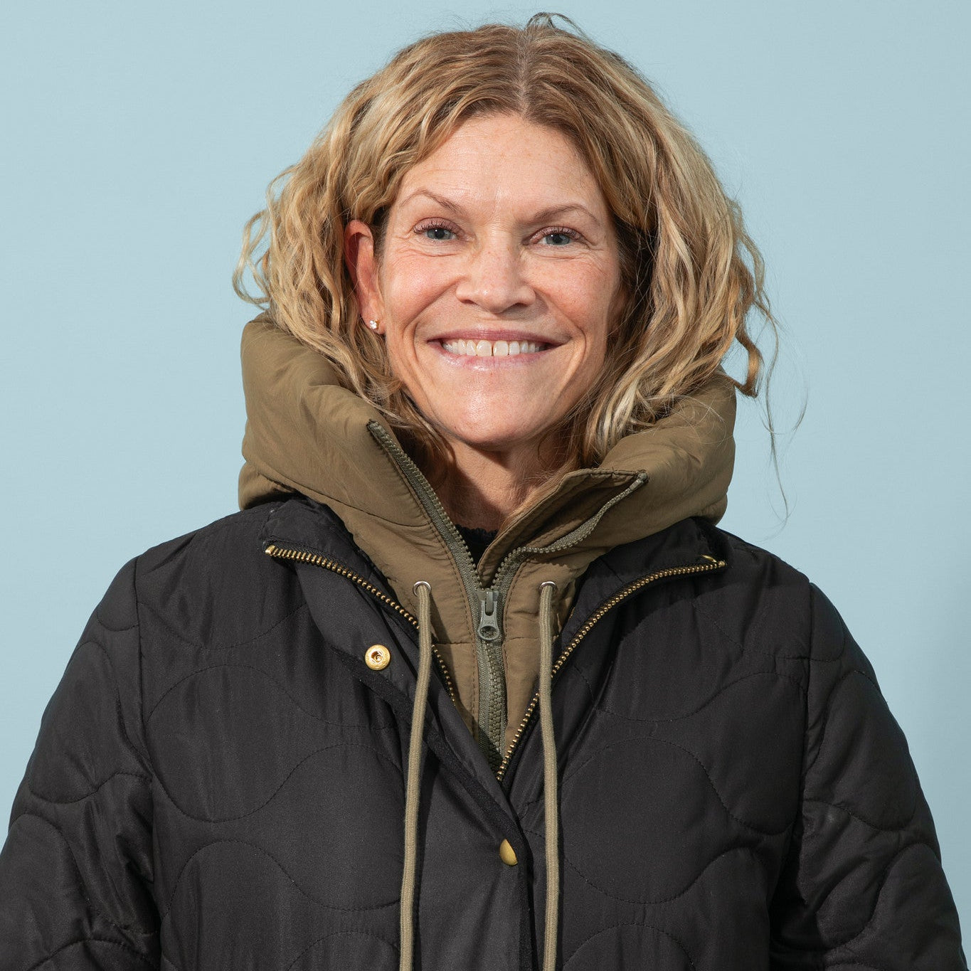 Puffer Balaclava in Olive Green