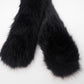 Black Faux Mink Ruff