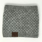 Cozy Lined Basketweave Neck Warmer in Gray