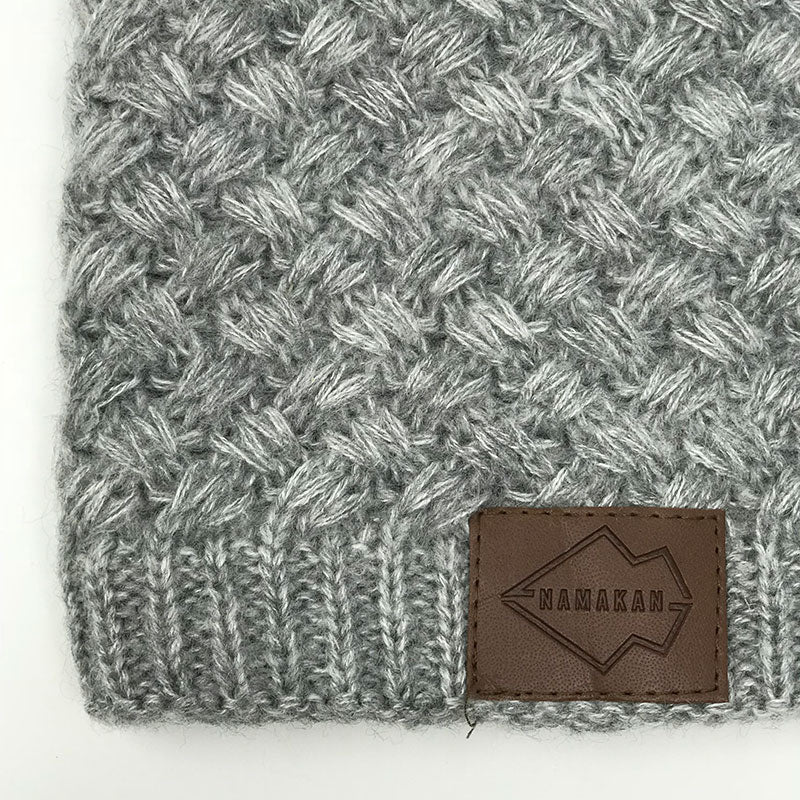 Cozy Lined Basketweave Neck Warmer in Gray