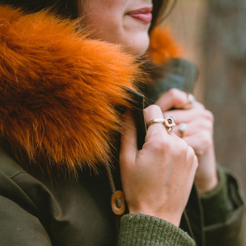 red fox faux fur trim for hood - namakan fur